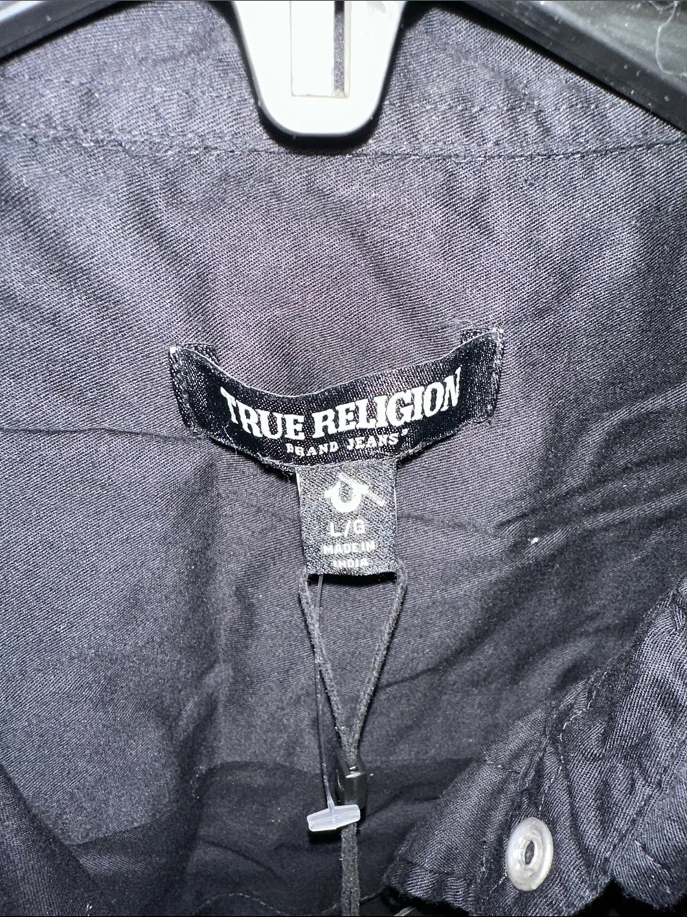 True Religion Black Long-Sleeve Western Men's Snap Button-Down Shirt